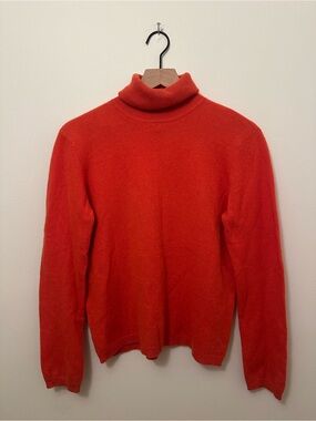 Lauren Ralph Lauren 100% Cashmere Orange Turtleneck Sweater